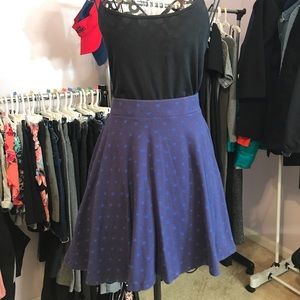 Blue polka dot skirt